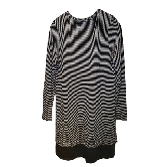 J Jill Gray & Black Striped Long Sleeve Dress - Size Medium - Picture 2 of 13